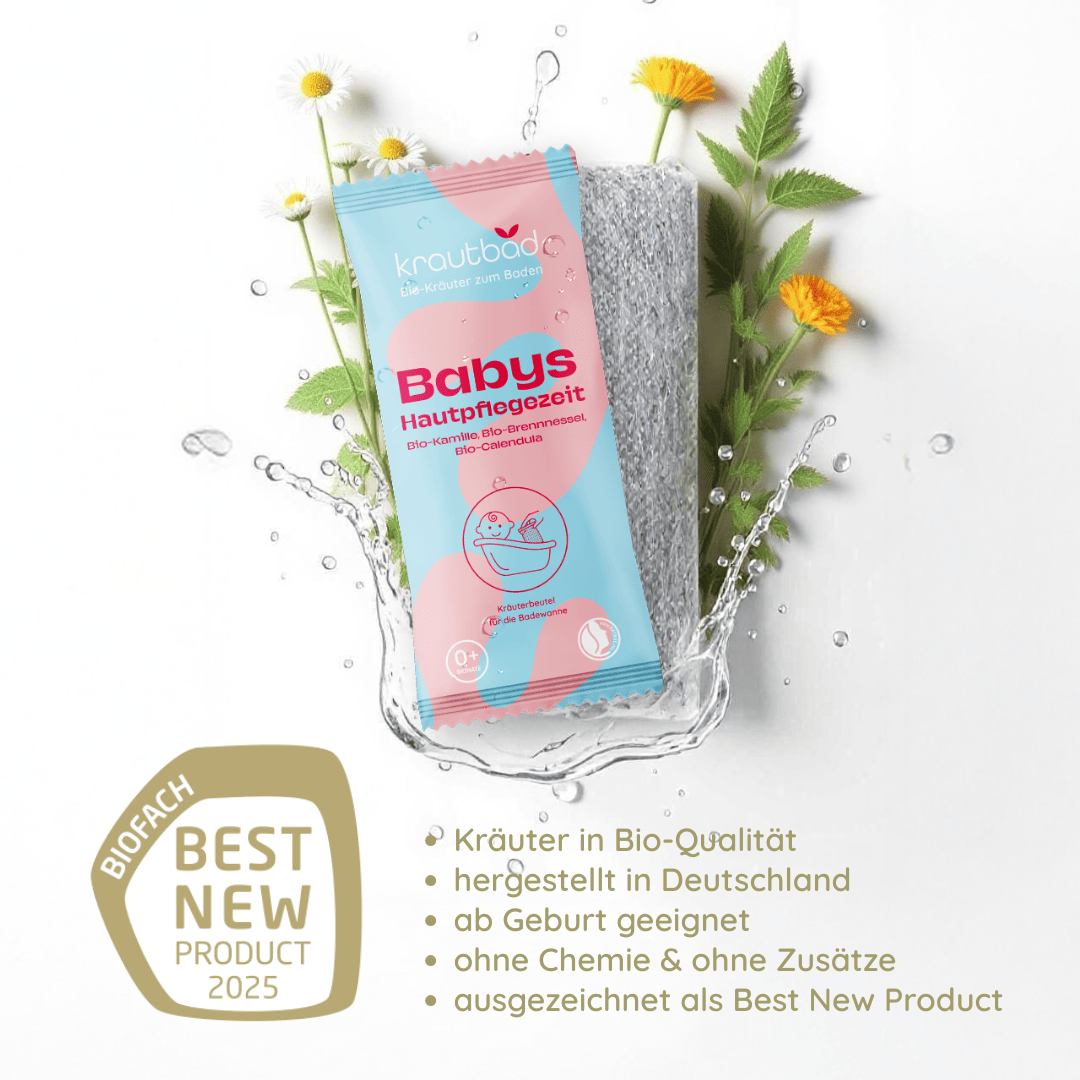 1 x Badezusatz für Babys und Kinder mit Bio-Kamille, Bio-Calendula und Bio-Brennnessel