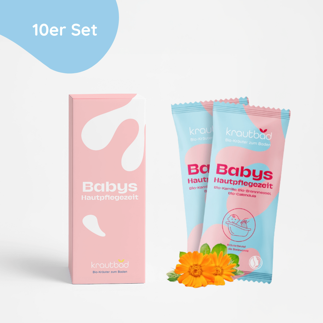 10er Set - Badezusätze aus Bio-Kamille, Bio-Calendula und Bio-Brennnessel